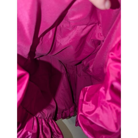 Liv Foster Women's 12 Pink Magenta Strapless Ruched Bubble Hem Dress - Picture 9 of 14